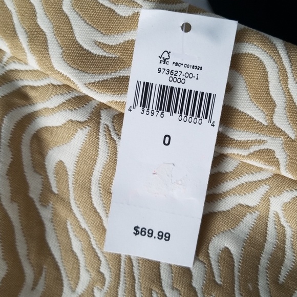 New BR Zebra Print Jacquard Pencil Skirt - Picture 6 of 7